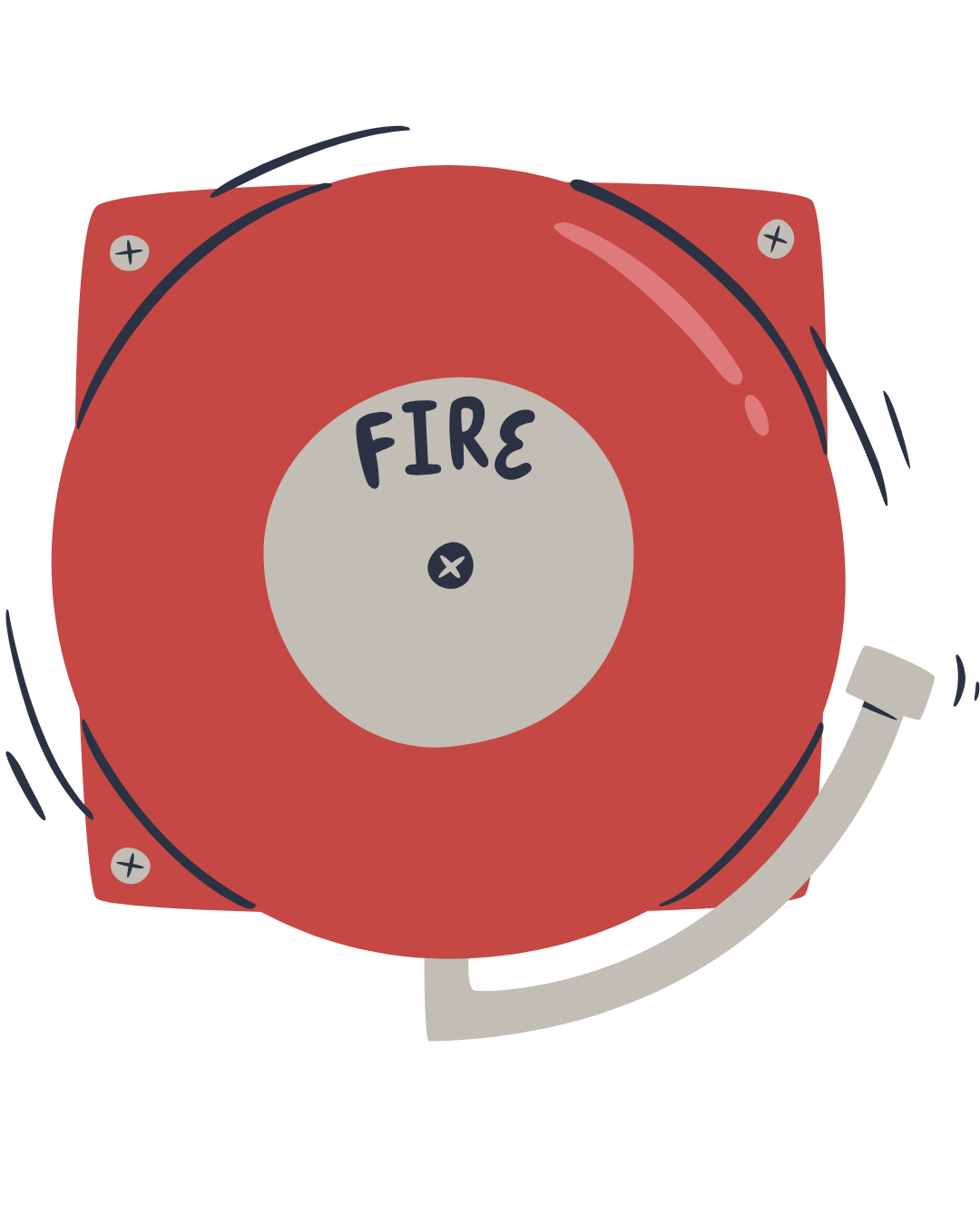 A fire alarm that won't turn off (Canva.com)